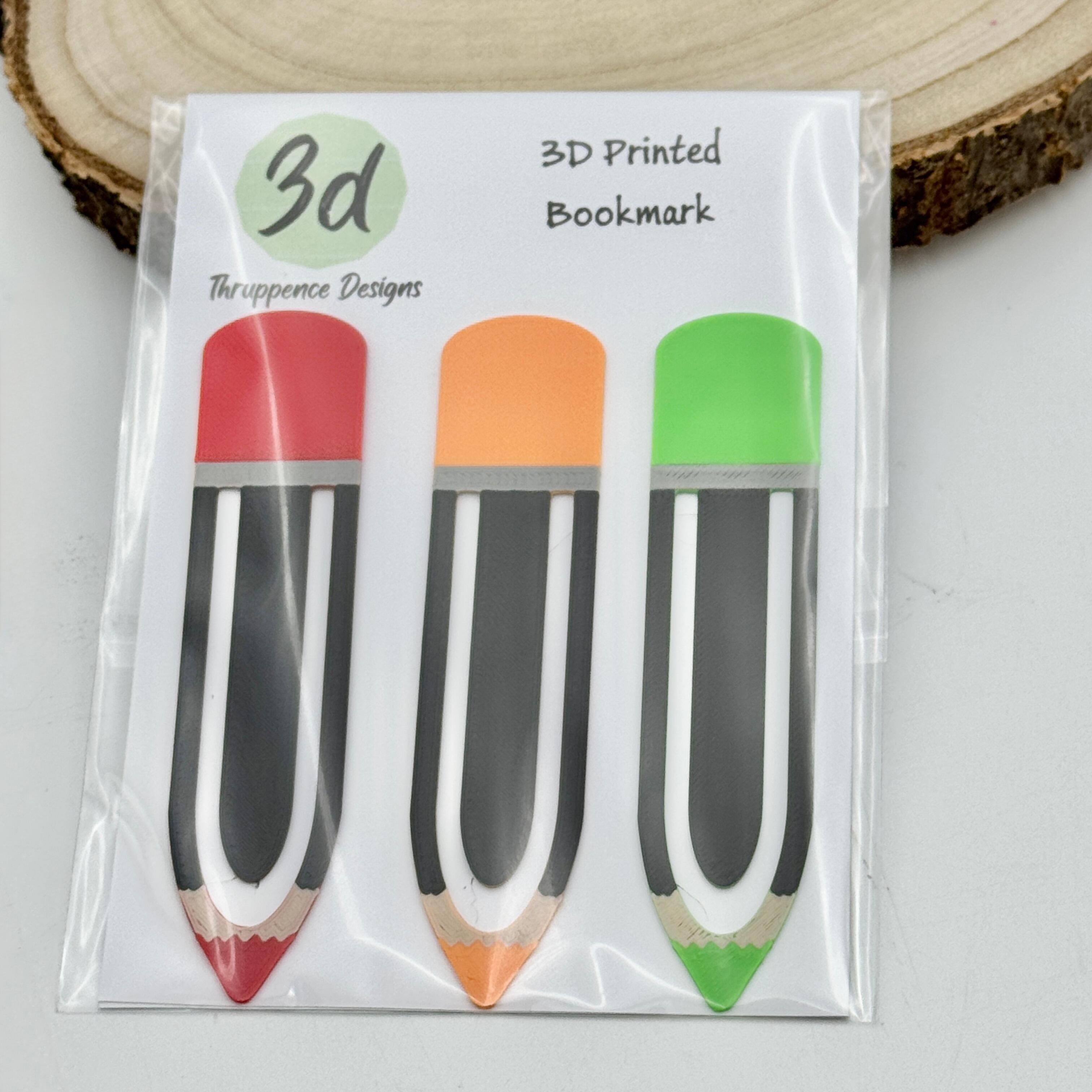Red, Orange & Green Coloured pencil bookmarks