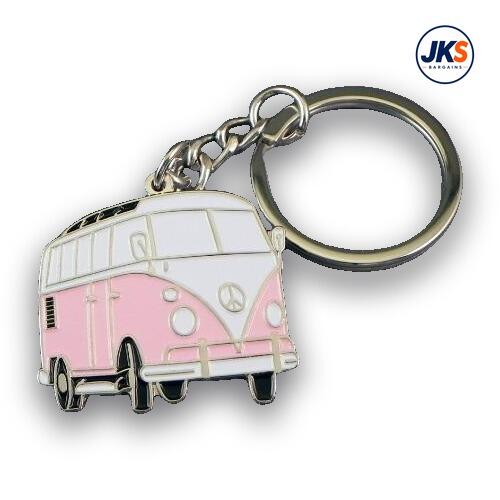 Campervan Pink Keyring