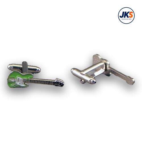 10 Pairs x Green Electric Guitar Cufflinks
