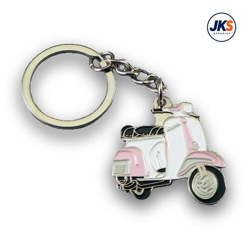10 x Pink + White Scooter (Style 2) Keyrings