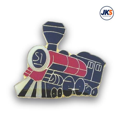 Wild West Style Steam Train Red Pin Badge
