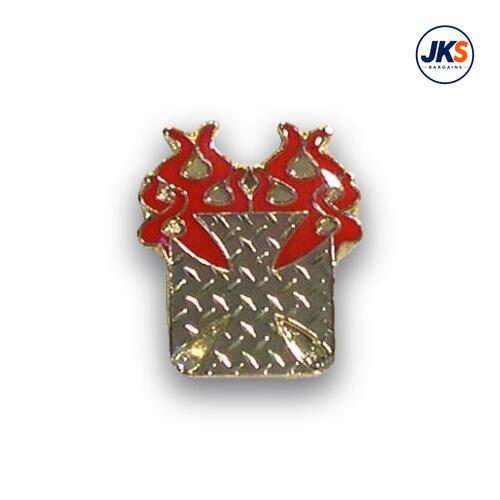Flaming Maltese Cross Pin Badge