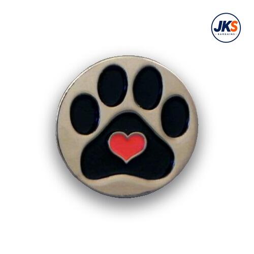 Love Paw Print Pin Badge