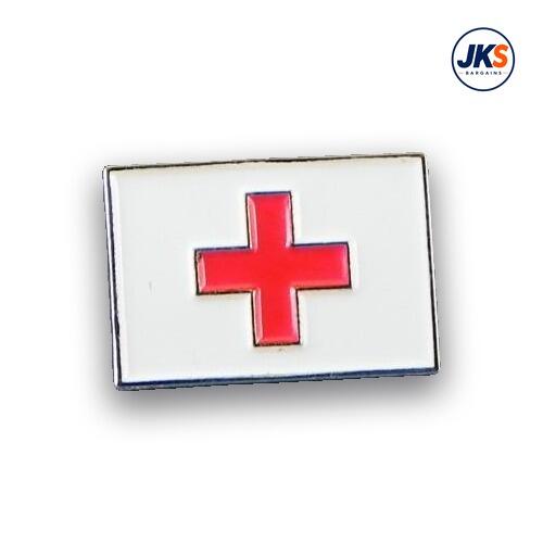 20 x Red Cross Flag Pin Badges