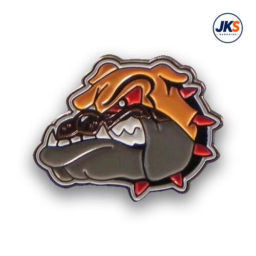 20 x Cartoon Bulldog Head Pin Badges