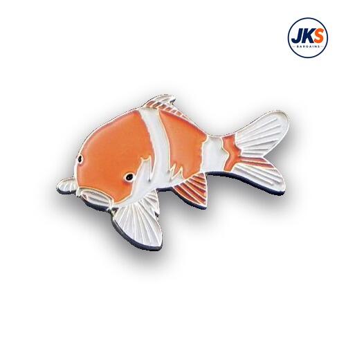 Koi Carp orange + white Pin Badge