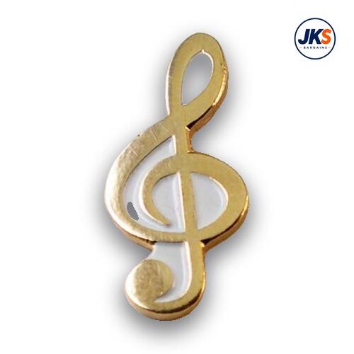 Gold Plated Treble Clef Pin Badge
