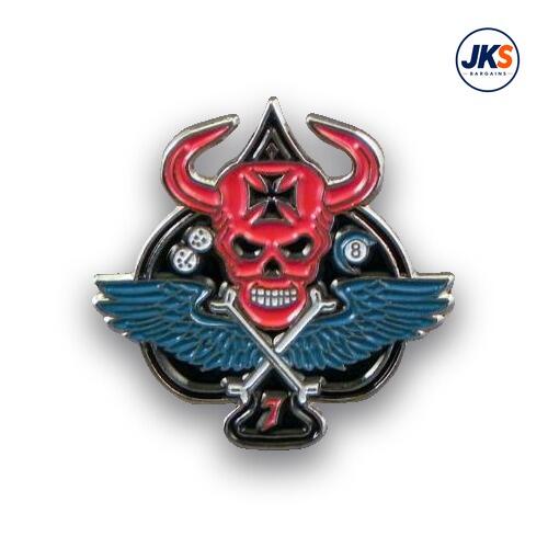 Maltese Winged Skull Pin Badge