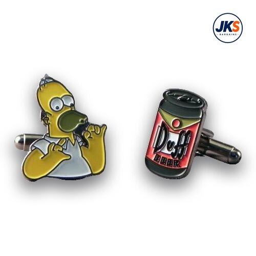 Homer Simpson + Duff Beer Cufflinks