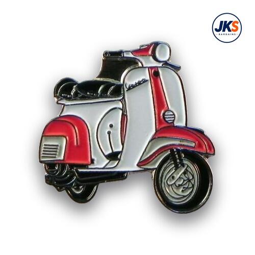 Red + White Scooter (Style 2) Pin Badge