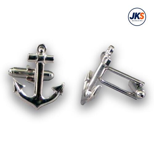3D Chrome Plated Anchor Cufflinks