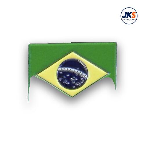 20 x Brazilian Flag - Flag of Brazil Pin Badges
