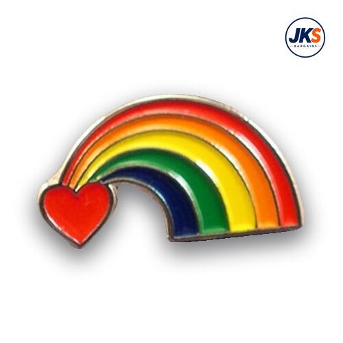 20 x Rainbow + Heart Pin Badges