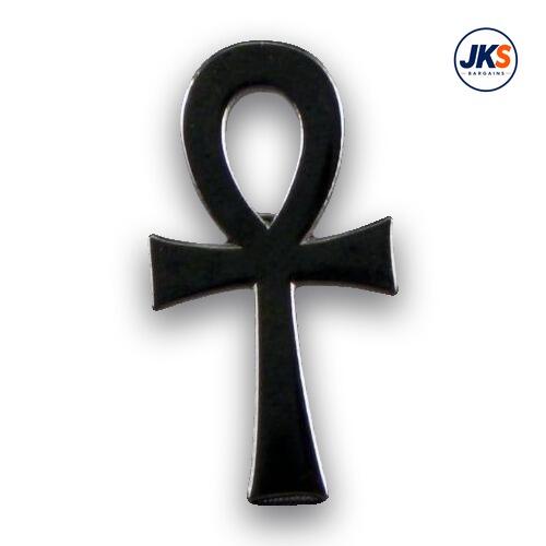 20 x Black Nickel Plated Egyptian Ankh Pin Badges