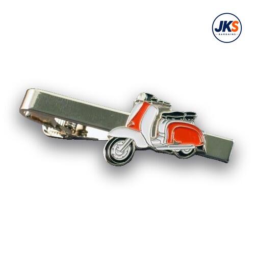 10 x Red + White Scooter Tie Clips