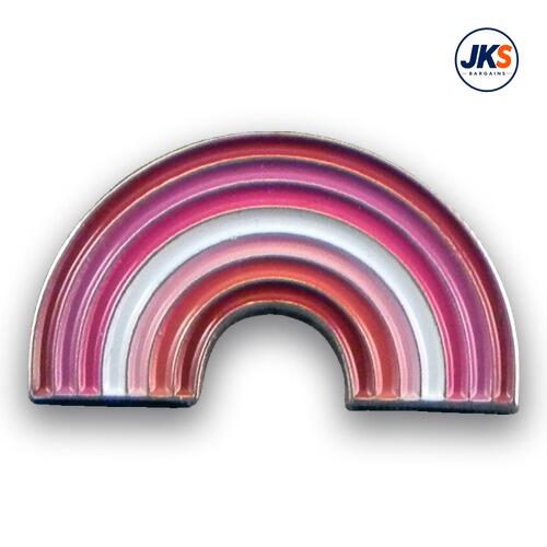 Rainbow in Lipstick Lesbian Flag Colours Pin Badge