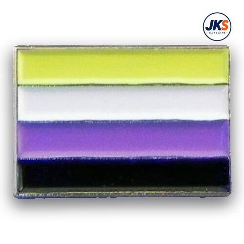 Non binary Flag Pin Badge