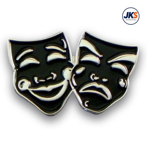 20 x Black Comedy Tragedy Pin Badges