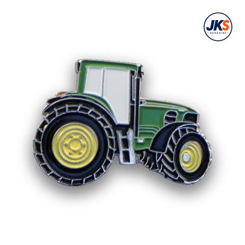 38mm Green Tractor Pin Badge