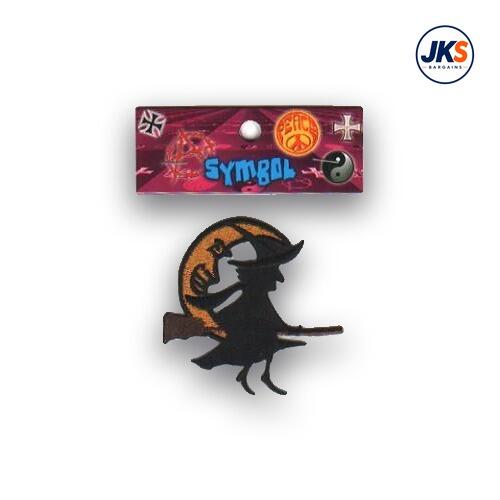 Witch in Front of Moon Iron on Patch