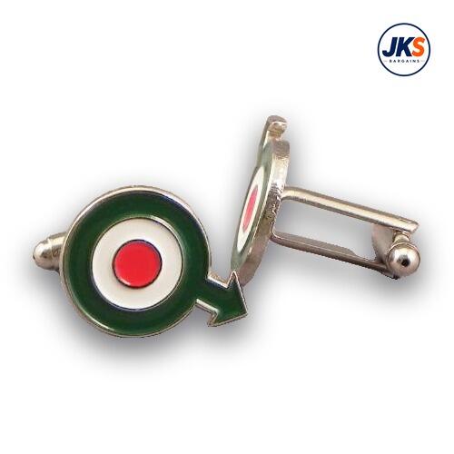 Roundel Arrow in Italian Colours Cufflinks