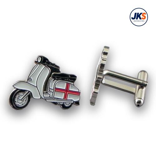 10 Pairs x Saint George England Flag Scooter Cufflinks