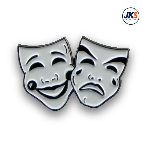 Comedy Tragedy Theater style Pin Badge
