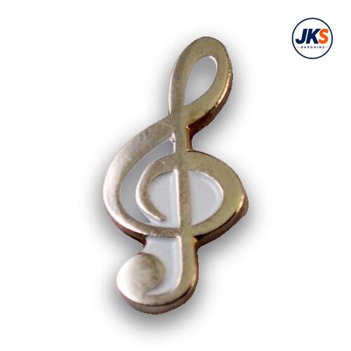 Chrome Plated Treble Clef Pin Badge