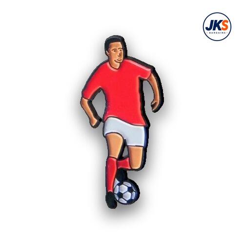 Red + White Footballer Pin Badge