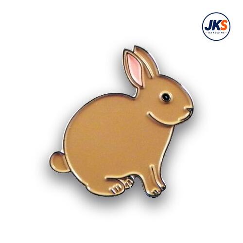 Brown Rabbit Pin Badge