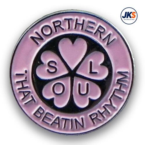 Northern Soul That Beatin Rhythm Pink Pin Badge