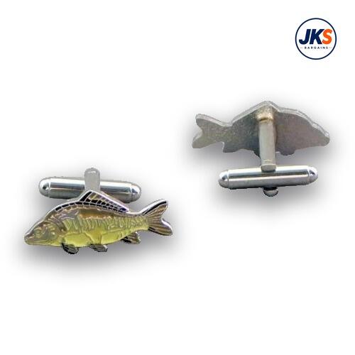 10 Pairs x Mirror Carp Fish Cufflinks