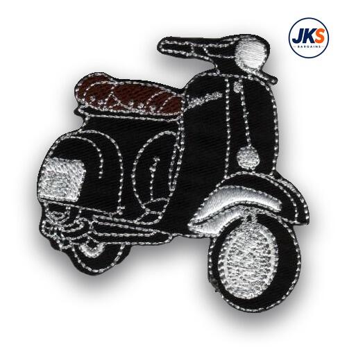 Black Scooter (Style 2) Iron on Patch