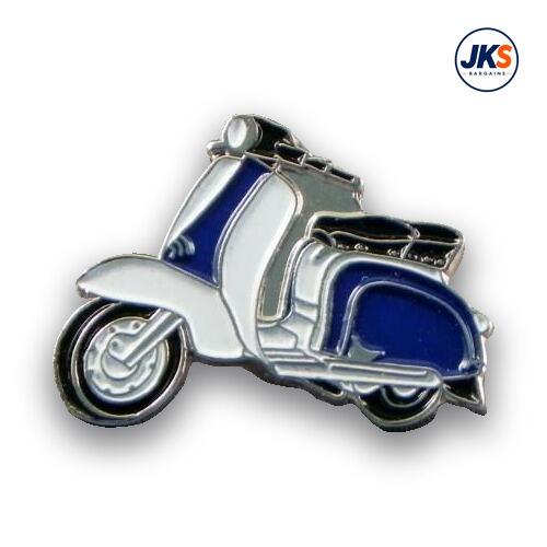 Blue + White Scooter Pin Badge