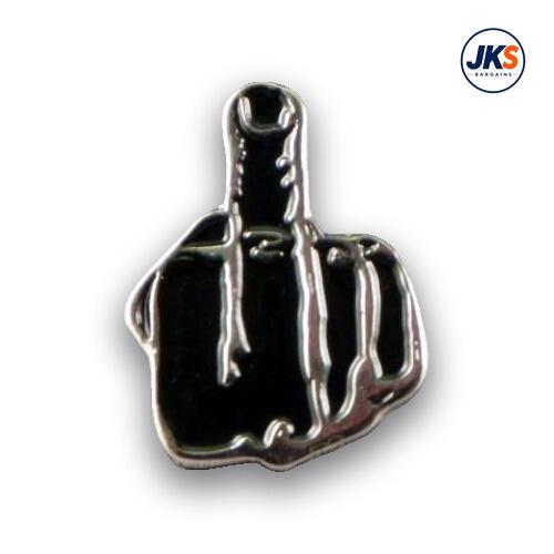 The Finger Black Pin Badge