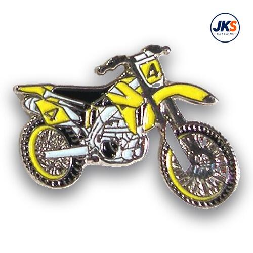 20 x Yellow Trials Motorbike Pin Badges