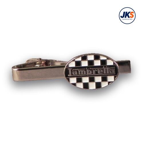 10 x Oval Lambretta Checkerboard Tie Clips