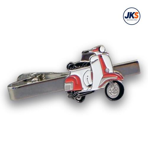 Red + White Scooter (Style 2) Tie Clip