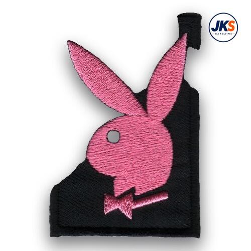 Pink Playboy Style Bunny Iron on Patch