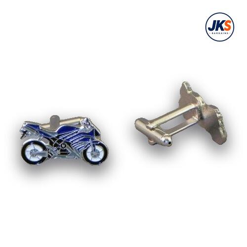 Dark Blue Sports Motorbike Cufflinks