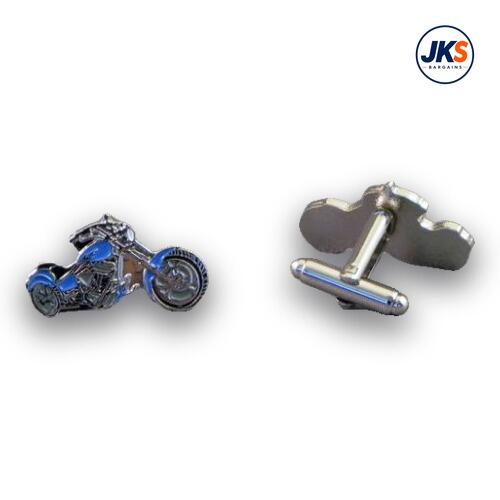 Blue Chopper Style Motorbike Cufflinks