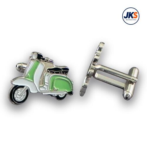 Light Green + White Scooter Cufflinks