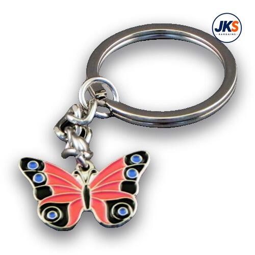 10 x Red Butterfly Keyrings