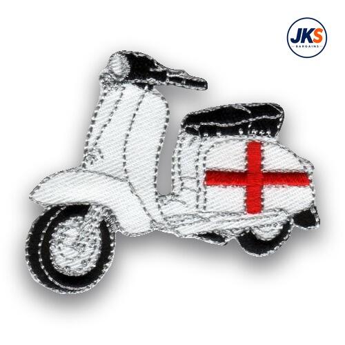 St George Flag Scooter Iron on Patch