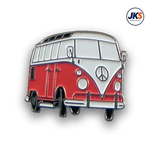 Red Campervan Pin Badge