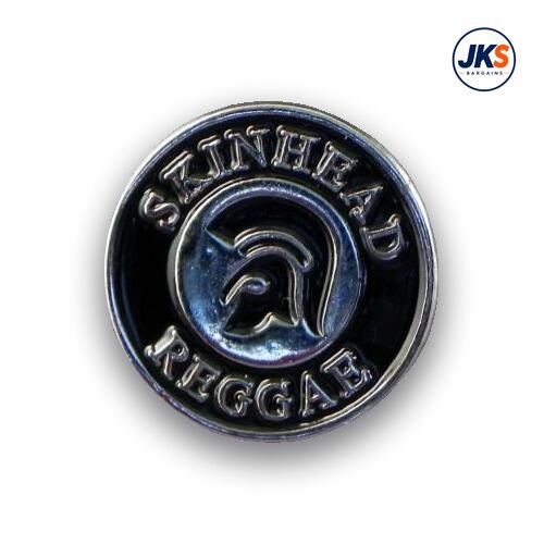 Skinhead Reggae Black Pin Badge