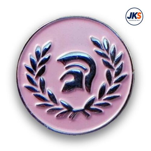 20 x Pink Trojan Helmet Pin Badges