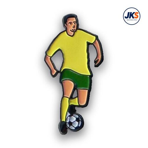20 x Yellow + Green Footballer Pin Badges