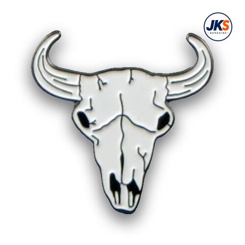 20 x Cattle Skull Pin Badges