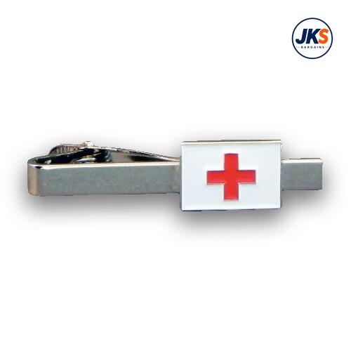 10 x Red Cross Flag Tie Clips